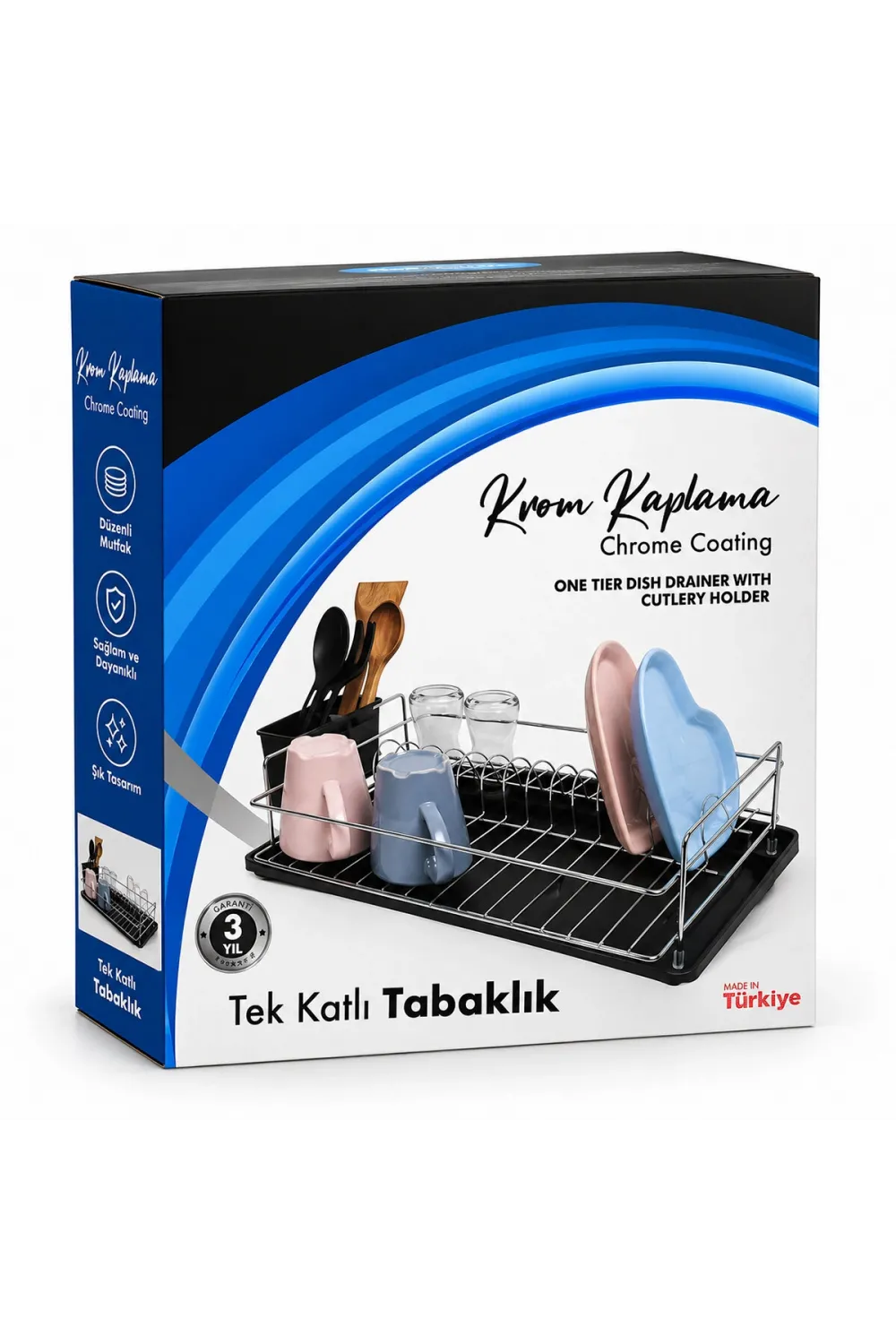 Krom Tek Katlı Tabaklık - Bulaşıklık