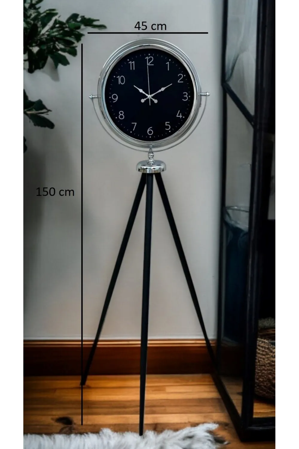 Krom Zarif Tripod Ayaklı Saat