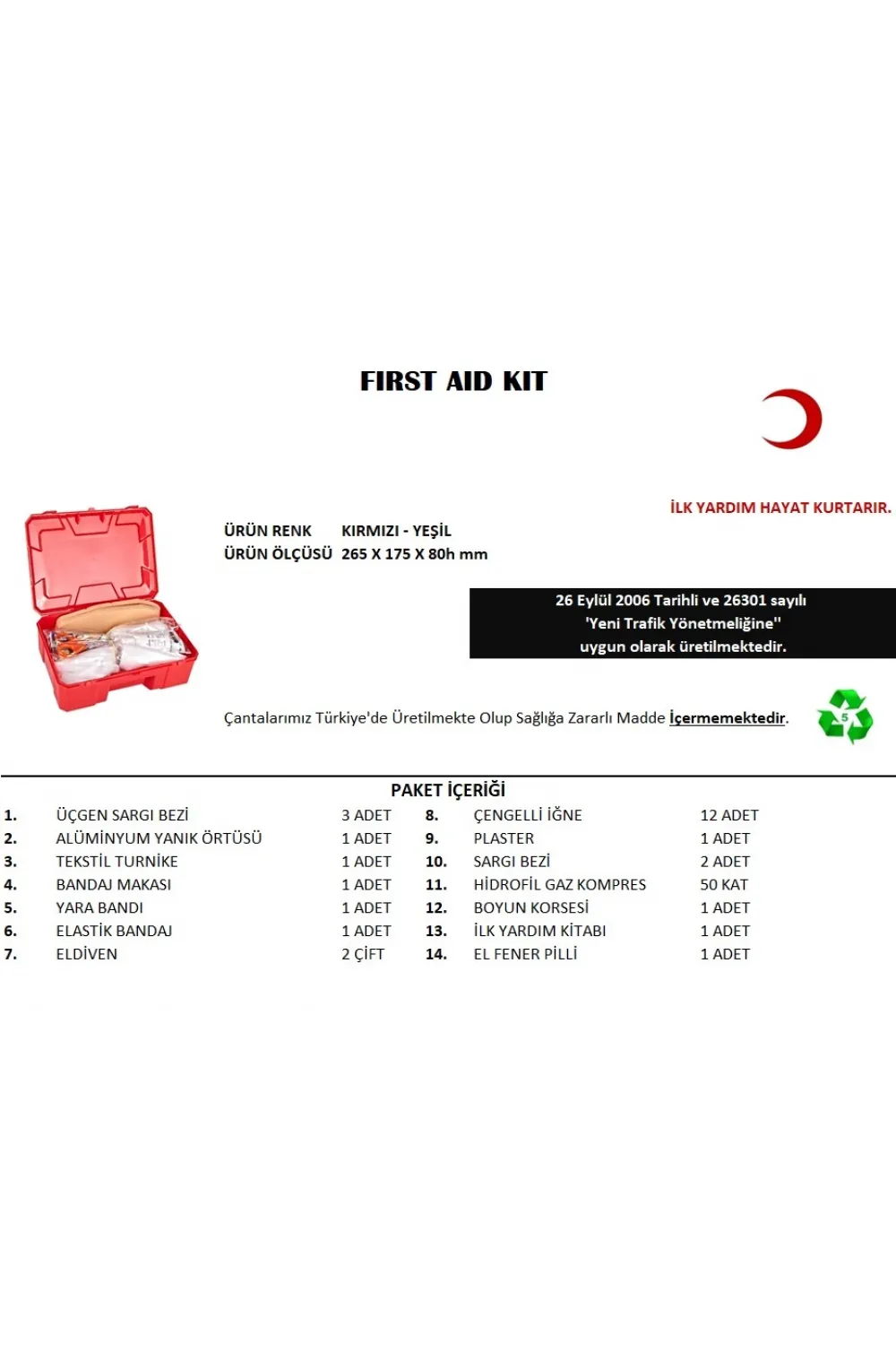 Küçük İlk Yardım Seti First Aid Kit