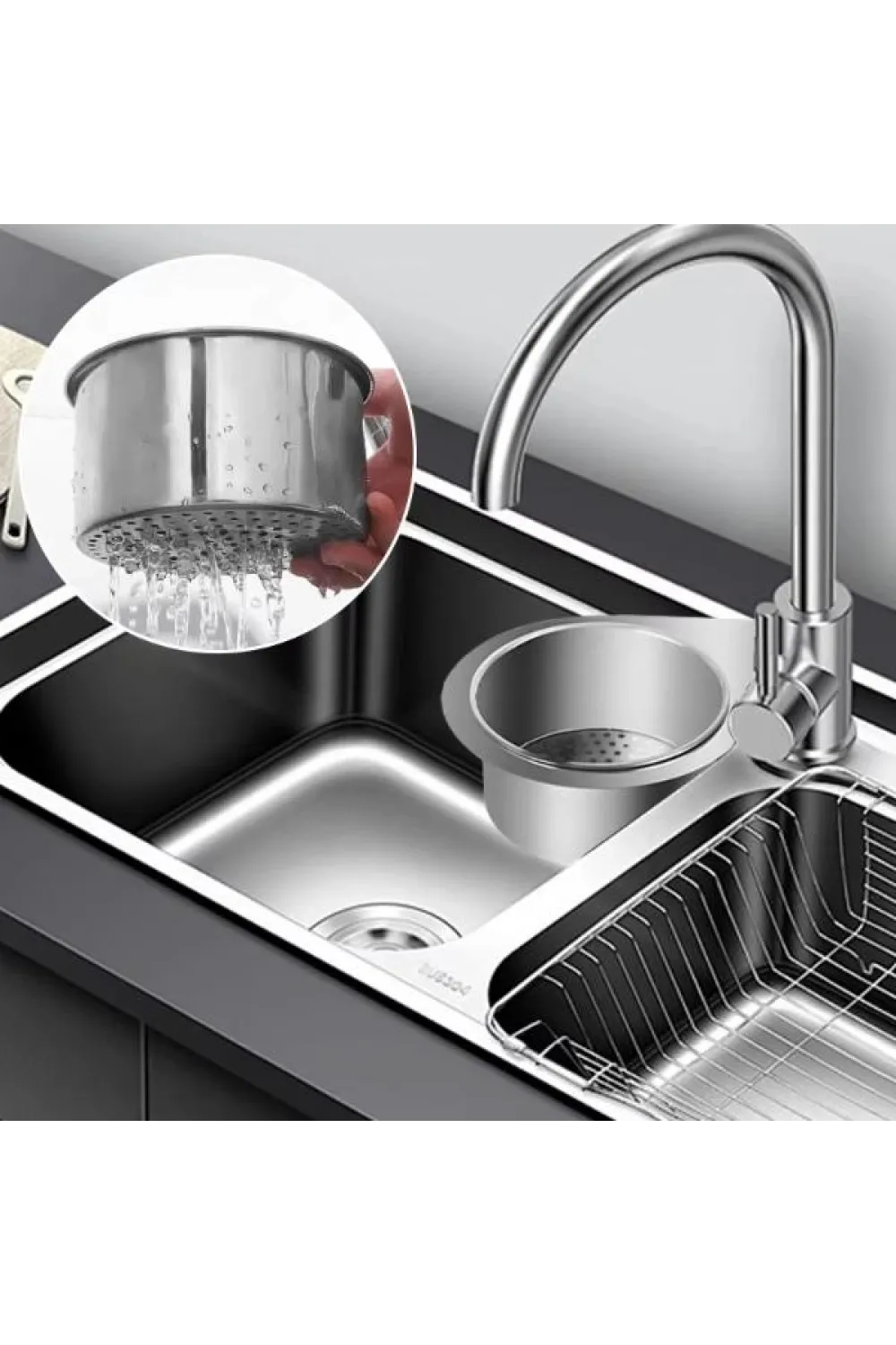 Kuğu Tasarımlı Paslanmaz Lavabo Drenaj Sepeti