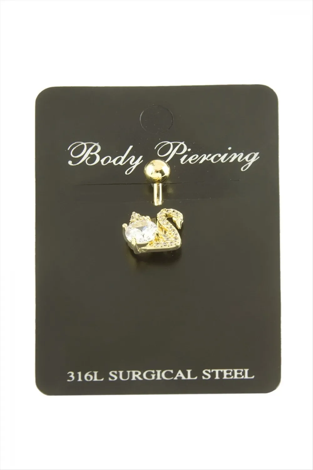 Kuğu Zirkon Taşlı Göbek Piercing 1 Adet