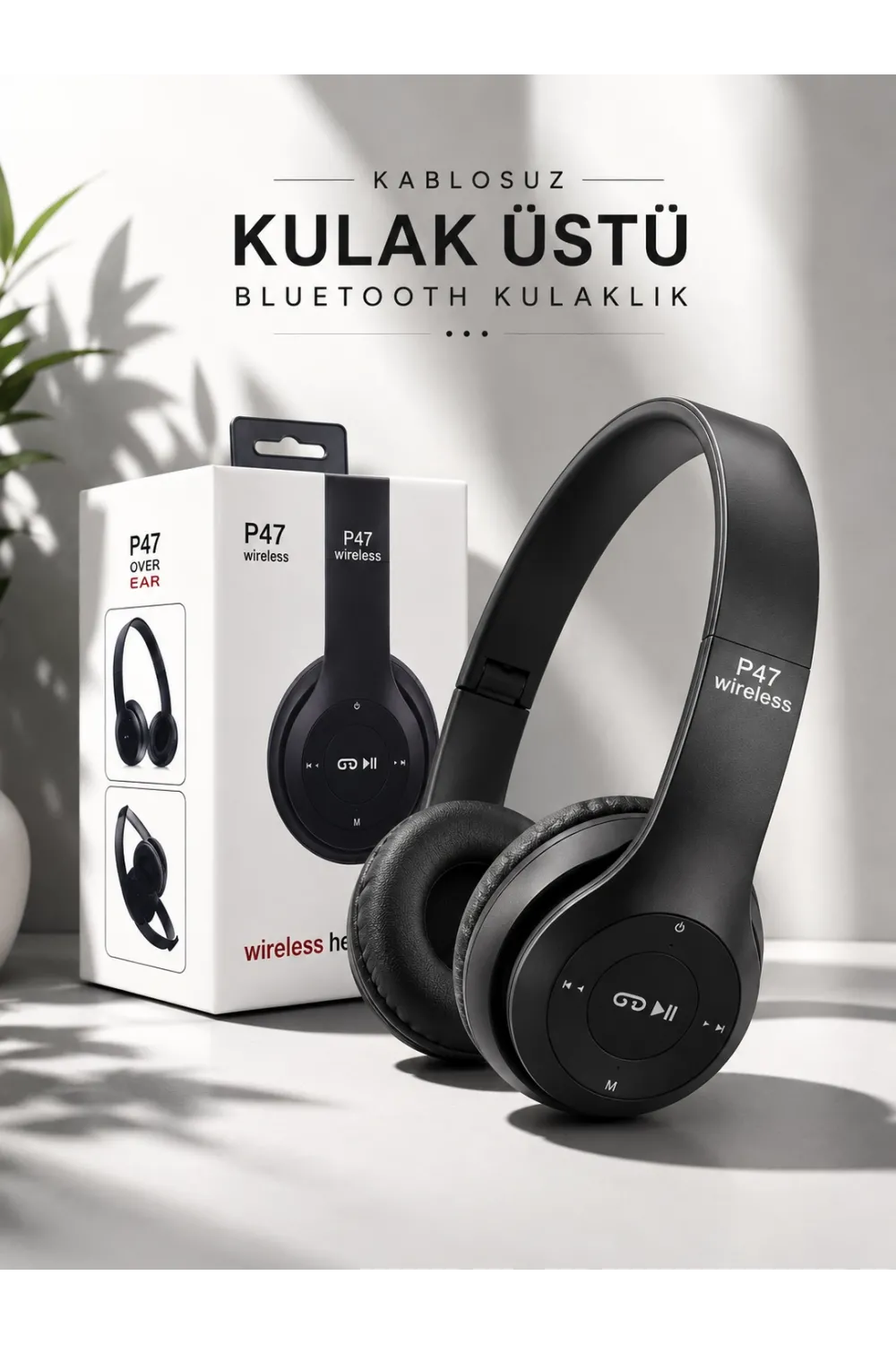 Kulak Üstü Tf Kart Ve Aux Destekli Ergonomik Bluetooth Kulaklık