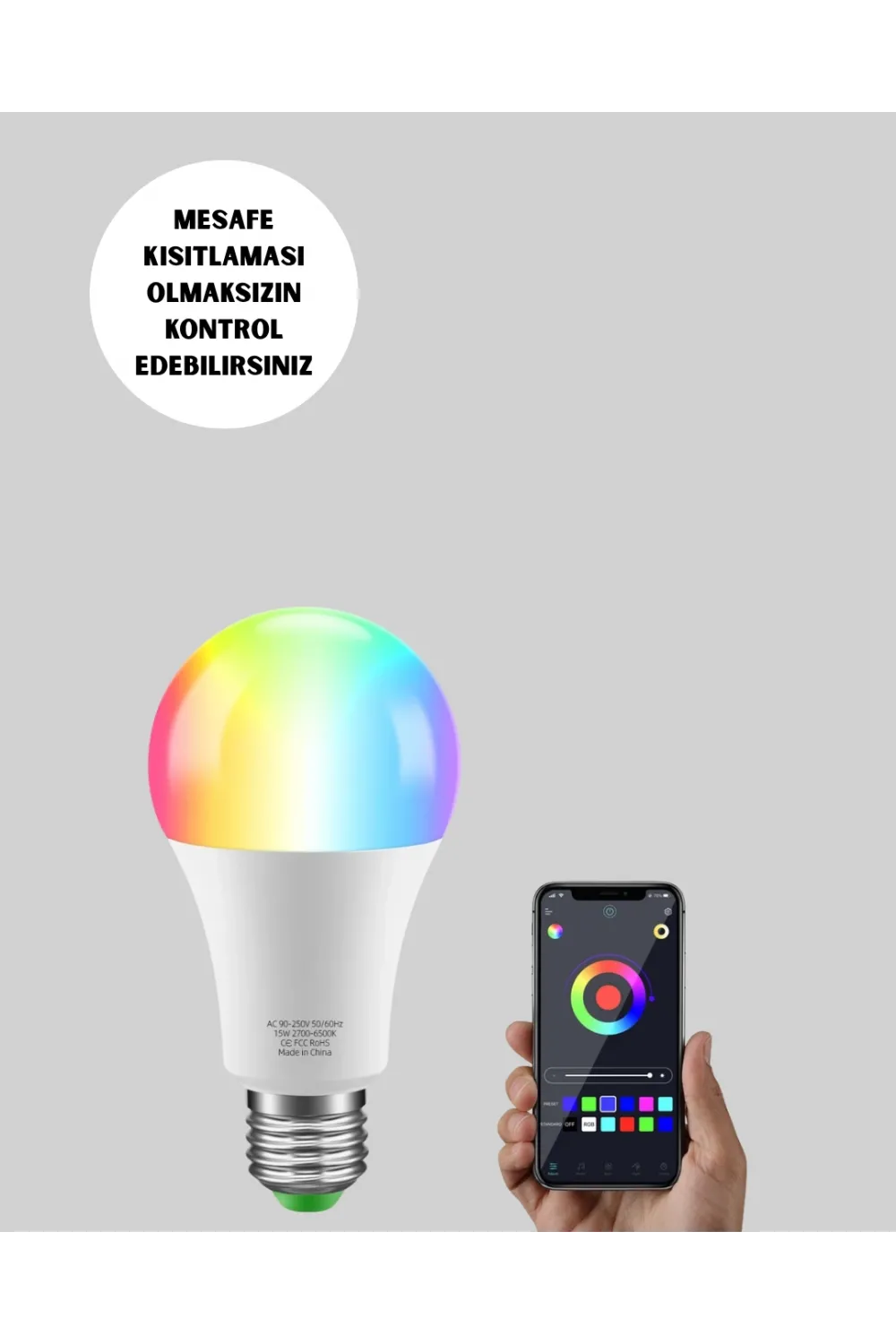 Kumanda Destekli Çok Renkli Akıllı Led Ampul