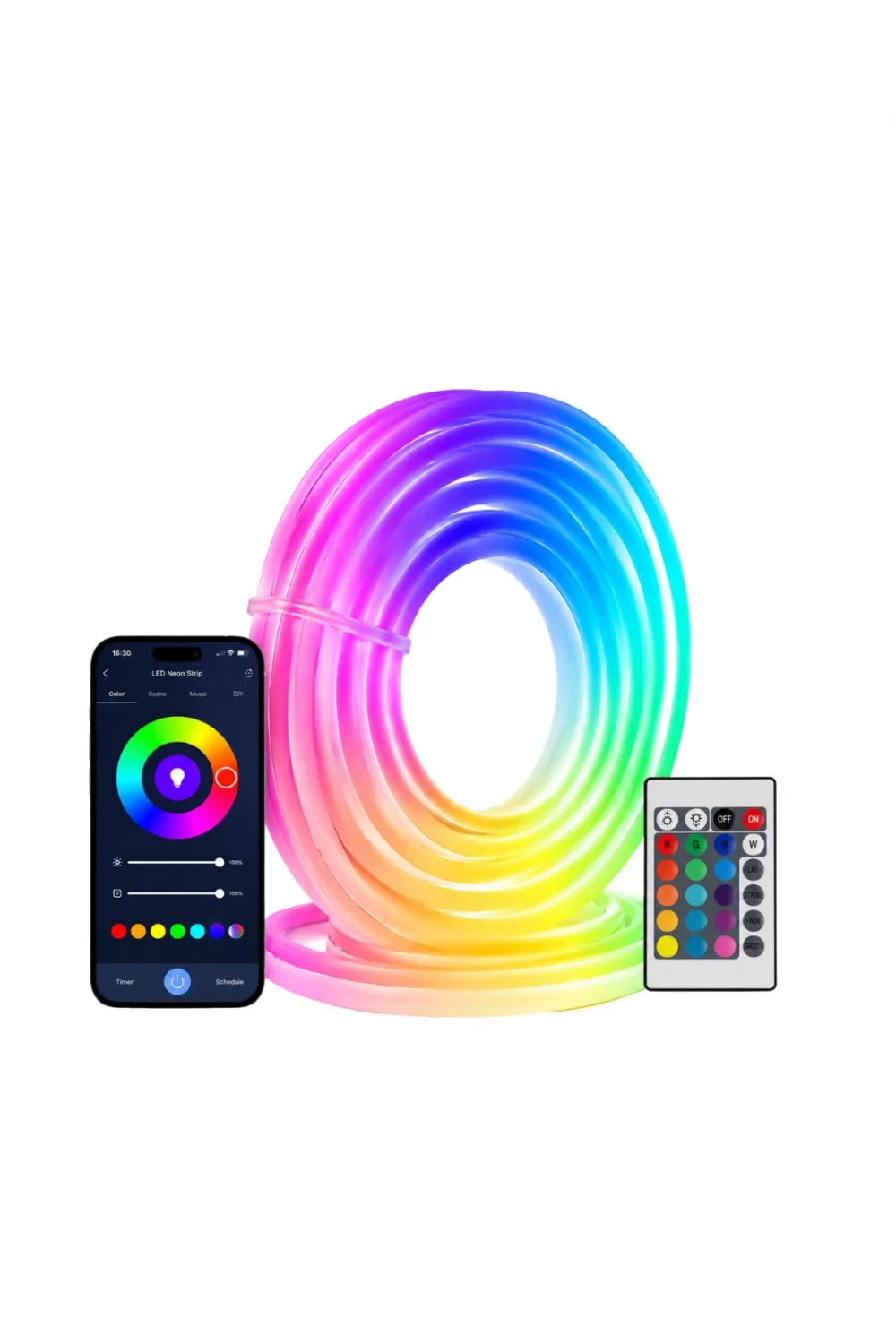 Kumandalı Su Geçirmez Rgb Led Şerit Işık Müzik Senkronlu Neon Led