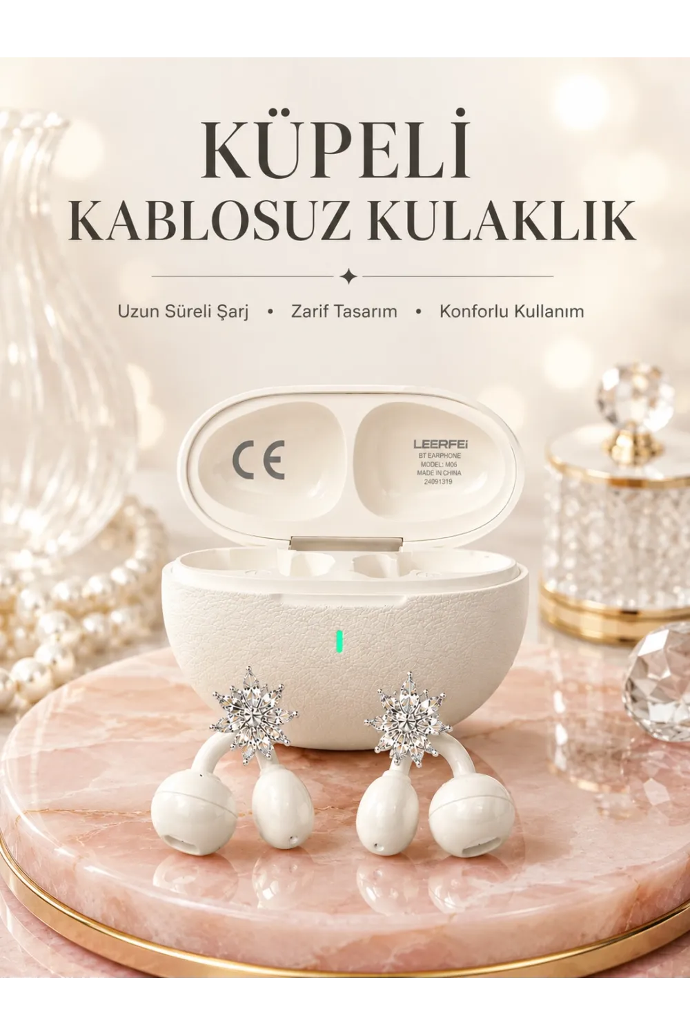 Küpeli Kablosuz Kulaklık Uzun Süreli Batarya Performansı