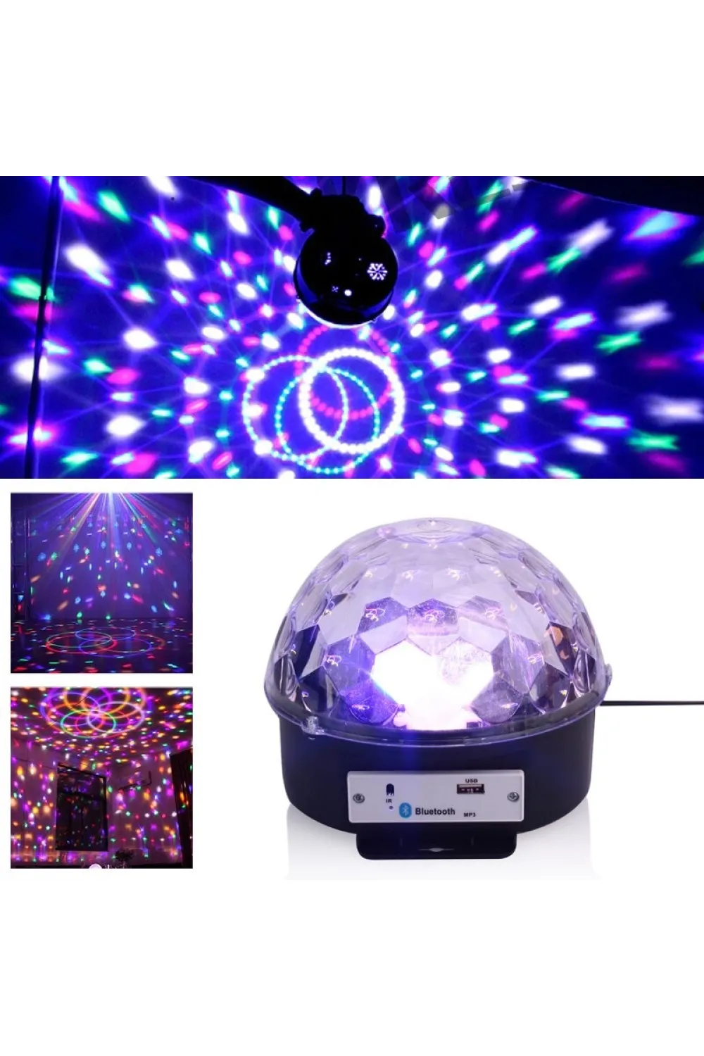 Küre Disko Topu Müzik Çalar Renkli Lazer Işıklı Bluetooth