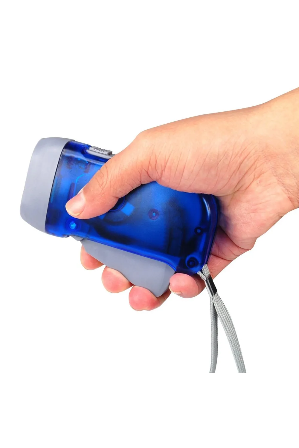 Kurmalı Dinamolu El Feneri LED Güçlü Işık Elektriksiz Kullanım WT-092