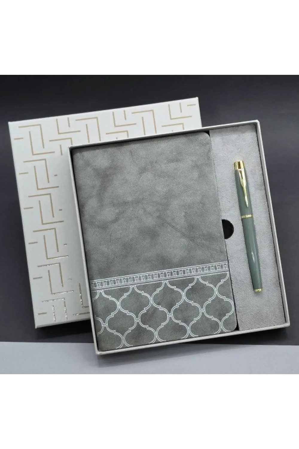Kutulu Deri Defter Roller Kalem Set