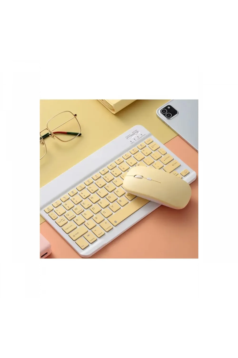 KYB71 Kablosuz Türkçe Q Klavye Mouse Set - Pembe
