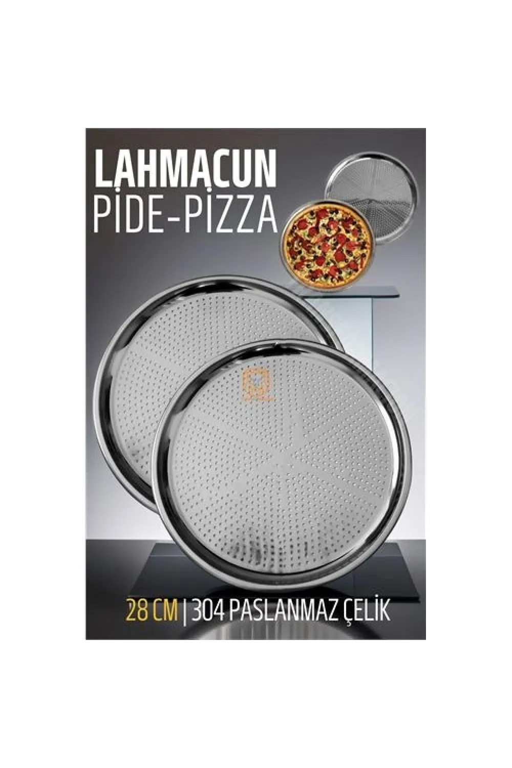 Lahmacun Pizza Pide Pişirme Tepsisi 28 CM 2 li SET 721314