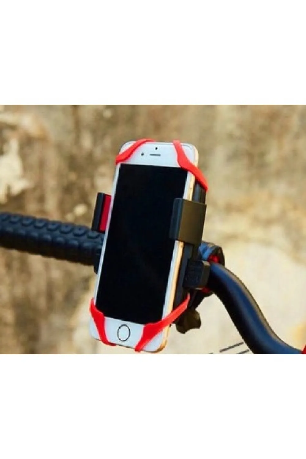 Lastik Destekli Standlı Bisiklet Telefon Tutucu