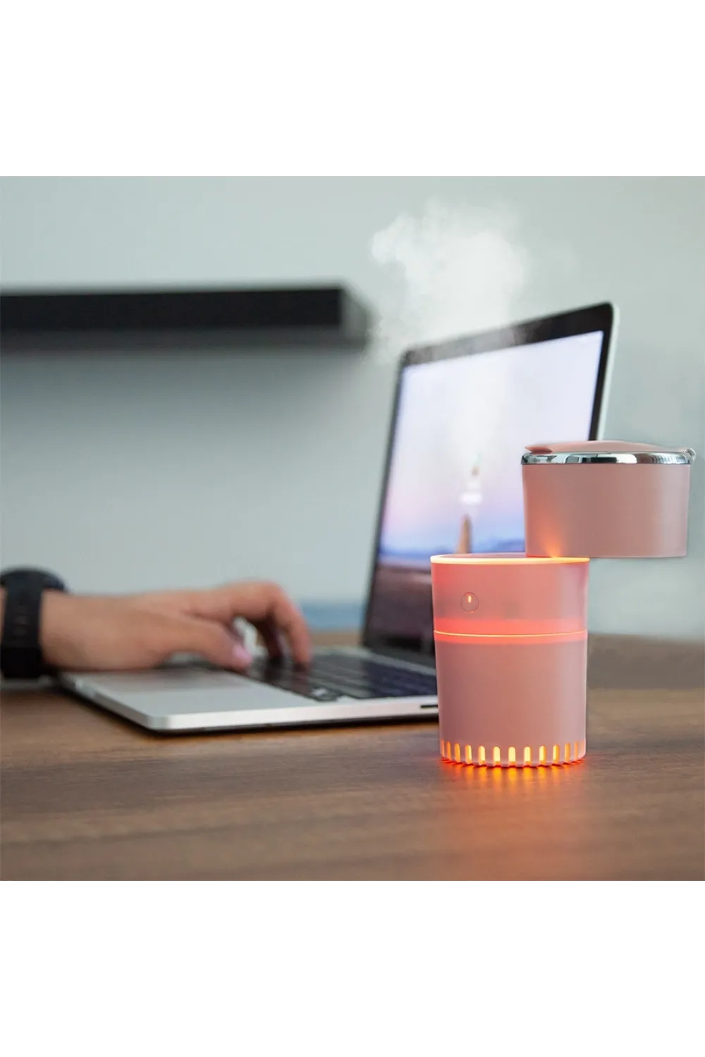 Lattice Ortam Nemlendirme ve Dezenfektan Buhar Makinesi (pembe) Usb