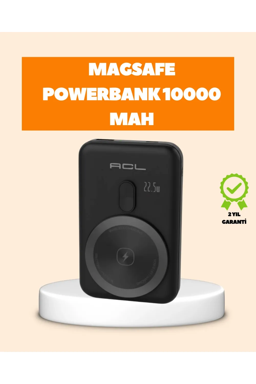 Lcd Ekranlı Kablosuz Powerbank Type C Ve Usb Çıkışlı