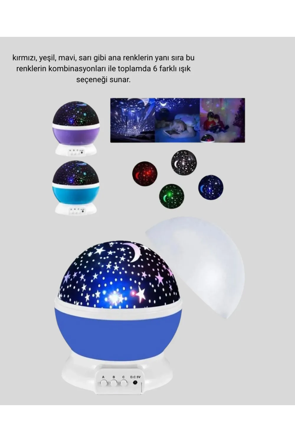 Led Gece Lambası 6 Renk Seçenekli Yumuşak Işıklı Uyku Yardımcı Lamba