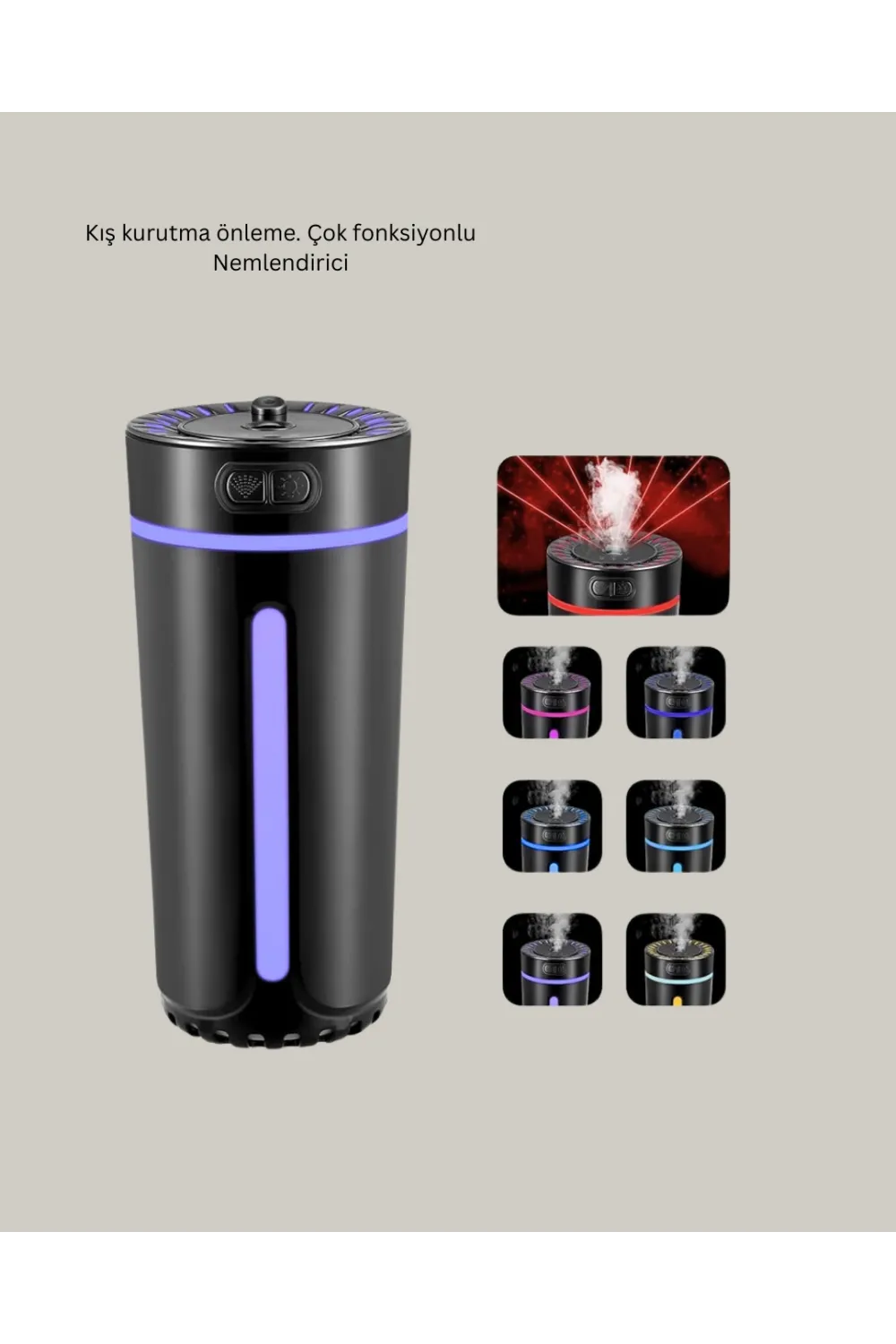 Led Işıklı Aromaterapi Hava Nemlendirici Ultrasonik Sessiz Nem Ayarı
