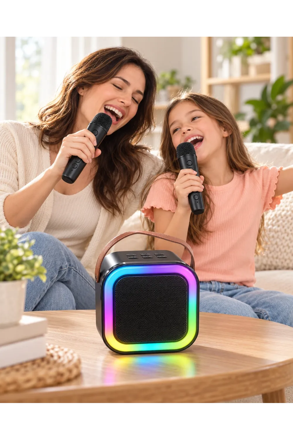 LED Işıklı Bluetooth Karaoke Hoparlör Seti