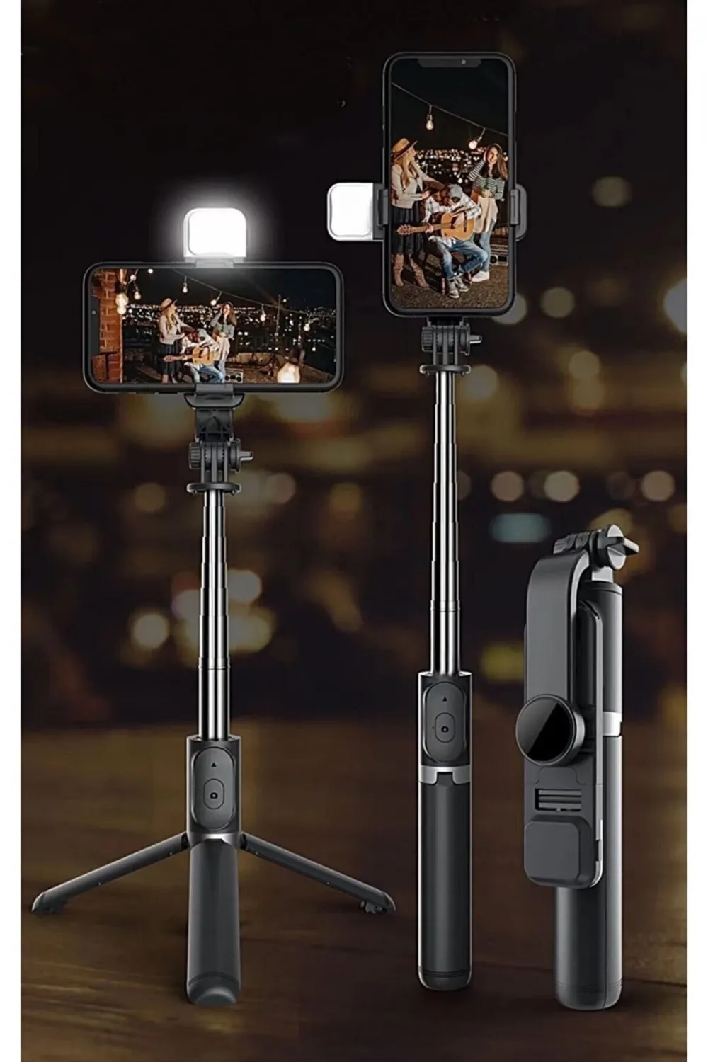 Led Işıklı Selfie Çubuğu Bluetooth Kumandalı Kablosuz Tripot Selfie Monopod Selfie Stick