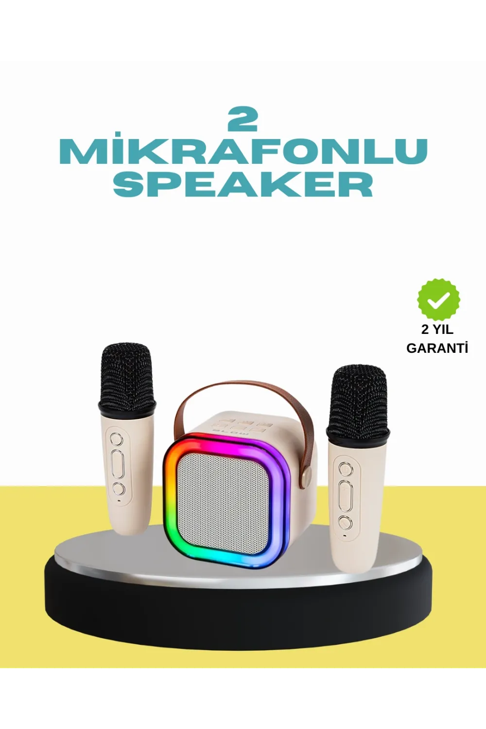 Led Işıklı Taşınabilir Karaoke Hoparlör – Usb & Aux Girişli