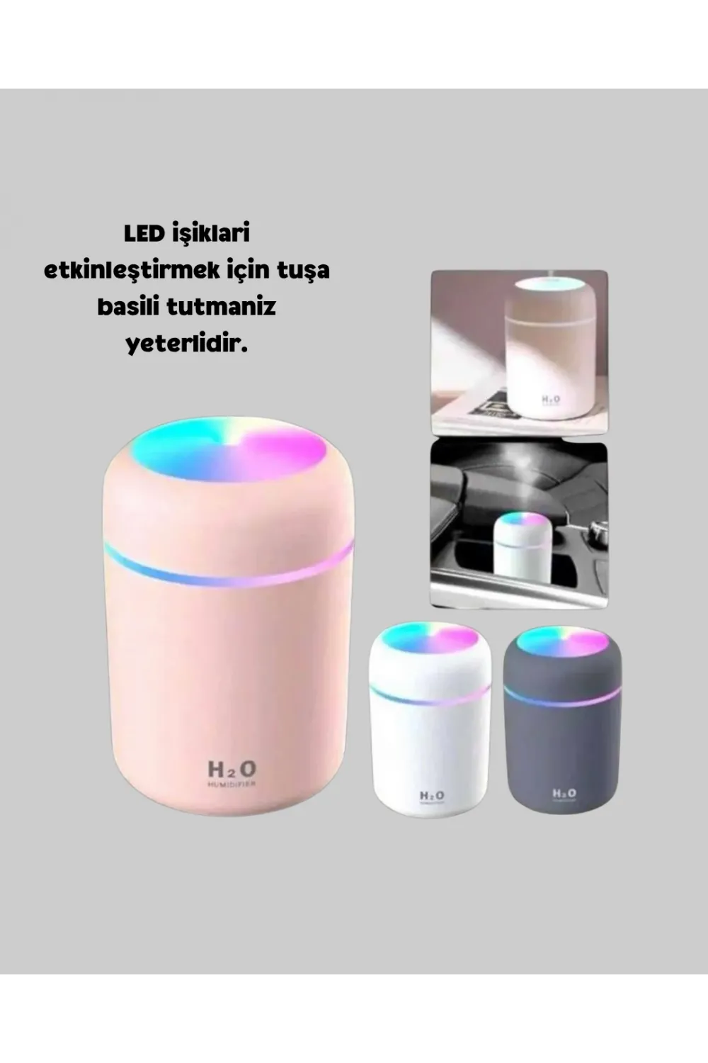 Led Işıklı Usb Nemlendirici – Sürekli Ve Aralıklı Püskürtme Modu