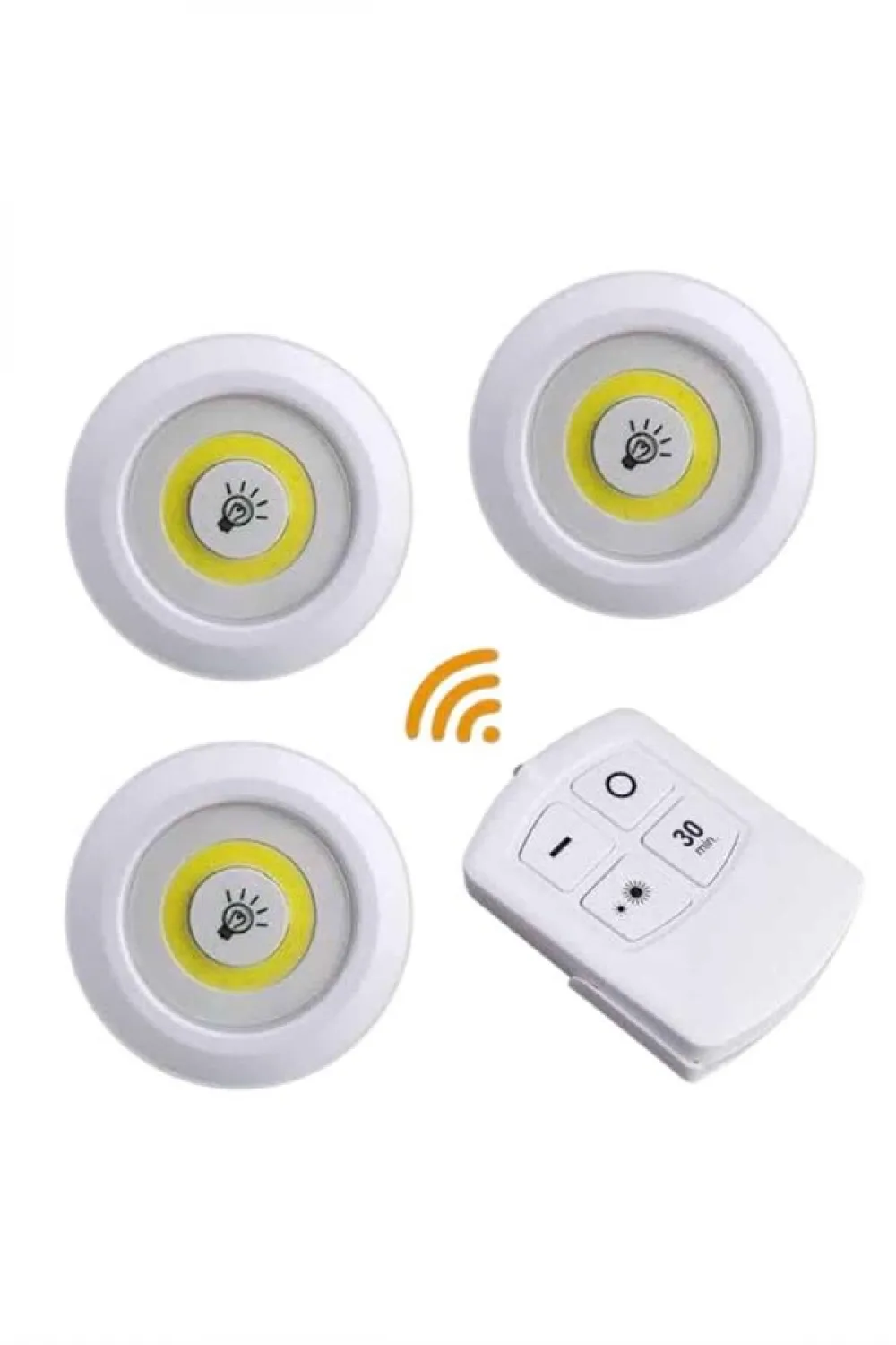 Led Lamba 3lü Uzaktan Kumandalı Yapışkanlı