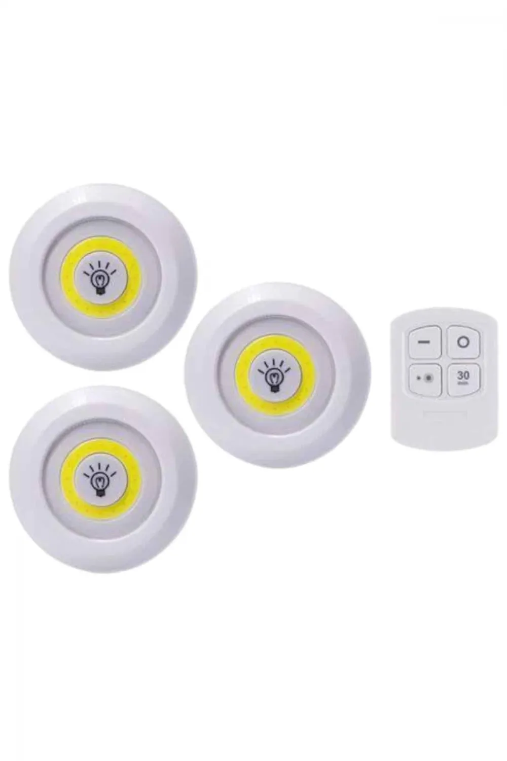 Led Lamba 3lü Uzaktan Kumandalı Yapışkanlı