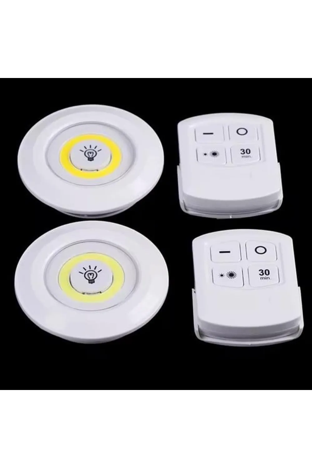Led Lamba 3lü Uzaktan Kumandalı Yapışkanlı Beyaz Işık