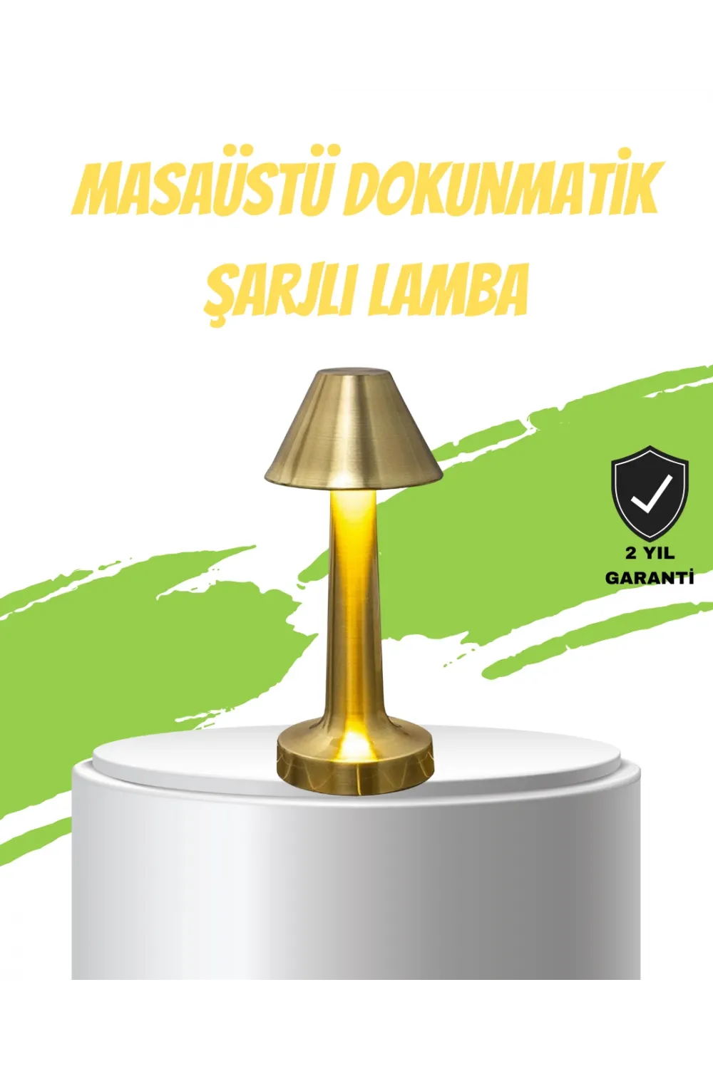 Led Masa Lambası 3 Renk Ayarlı Şarjlı Kablosuz Modern Tasarım