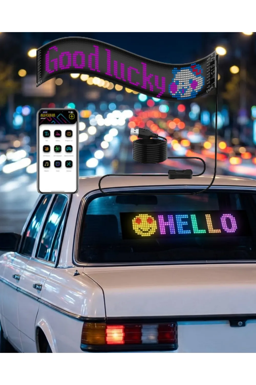 Led Matrix Panel Rgb Yazı Yazma Animasyonlu Telefon Kontrollü Akıllı Ekran