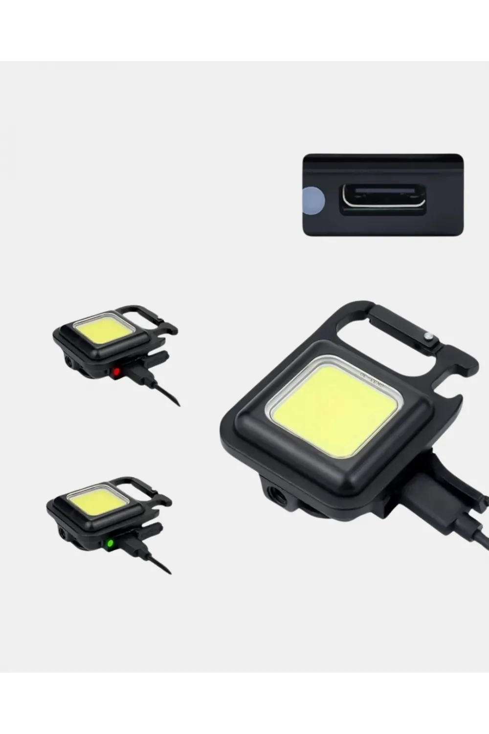 Led Mini Anahtarlık Fener – 1000 Lümen Güçlü Işık Ve Usb Type-c Şarjlı