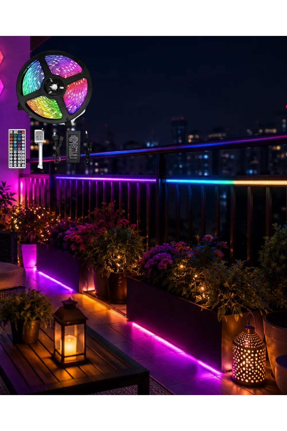Led Strip Rgb 5 Metre Çok Renkli Kumandalı Şerit Led Işık Seti