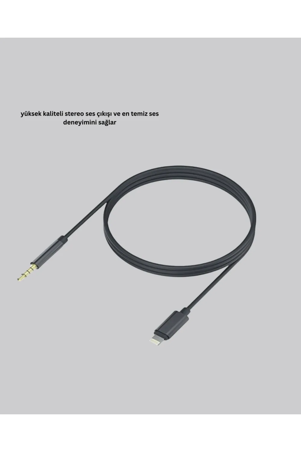 Lightning Girişli Cihazlar İçin 3.5mm Aux Ses Kablo Dönüştürücü 1m