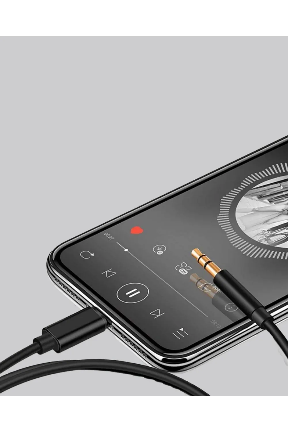 Lightning To 3.5mm Aux Ses Dönüştürücü Kablo 1 Metre Stereo Uyumlu