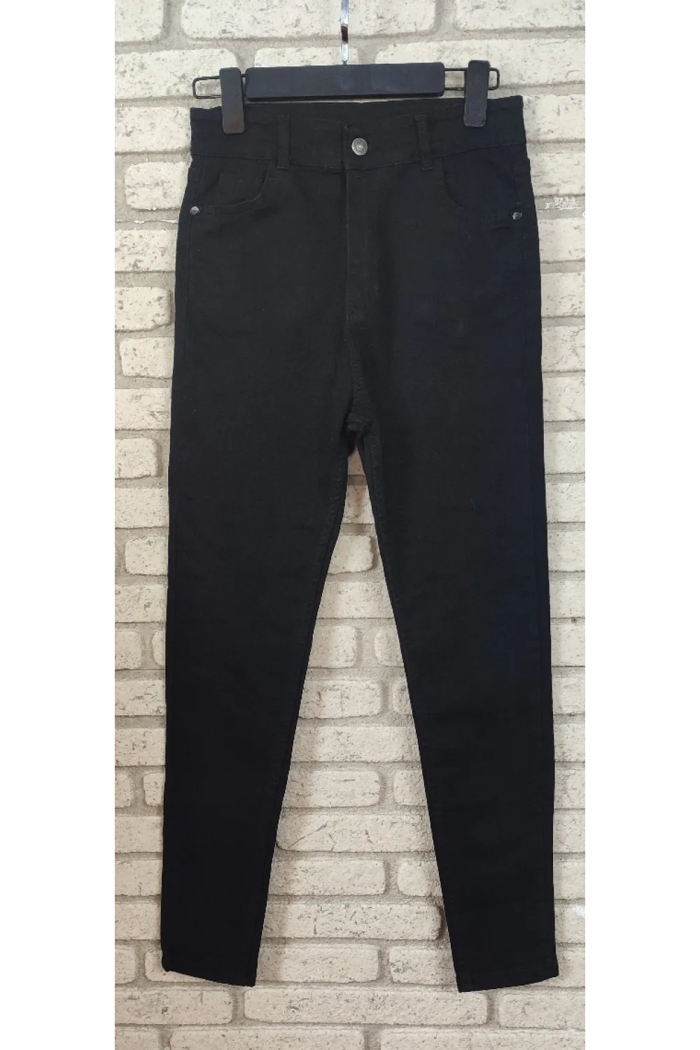Likralı Yüksek Bel Efsane Kot Pantolon Antrasit Renk 92cm