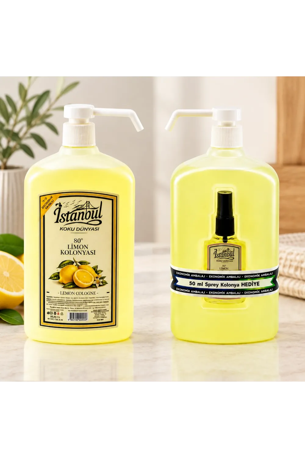 Limon Kokulu Pompalı Kolonya
