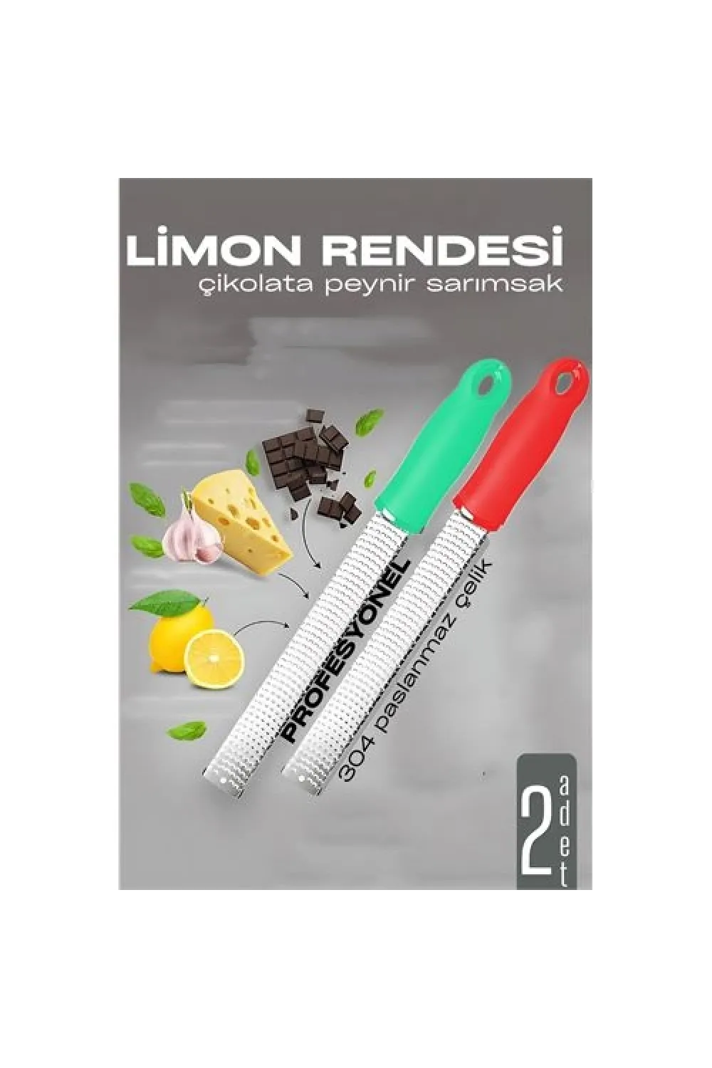 Limon Rendesi - Uzun Peynir Çikolata Sarımsak Rendesi 2 li set 721979
