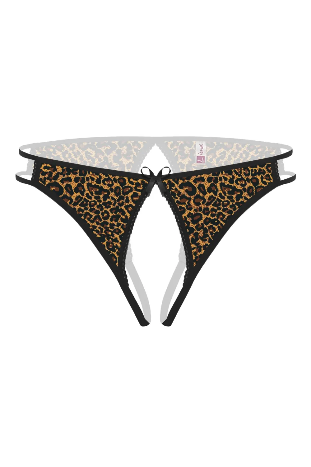 Liona Ağı Açık Leopar Desenli Fantezi Külot String