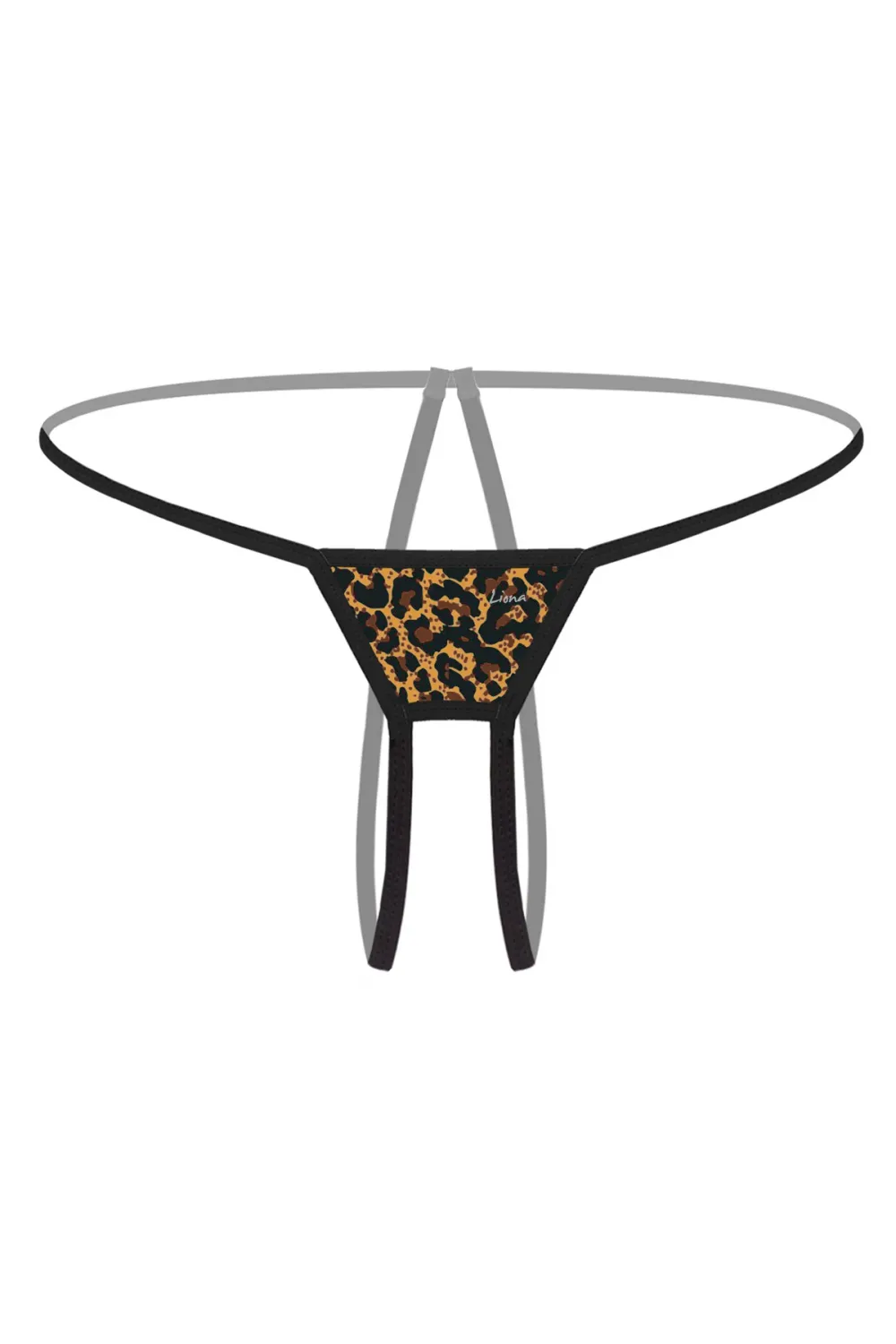 Liona Özel Bölgesi Açık Leopar Desenli Fantezi G String