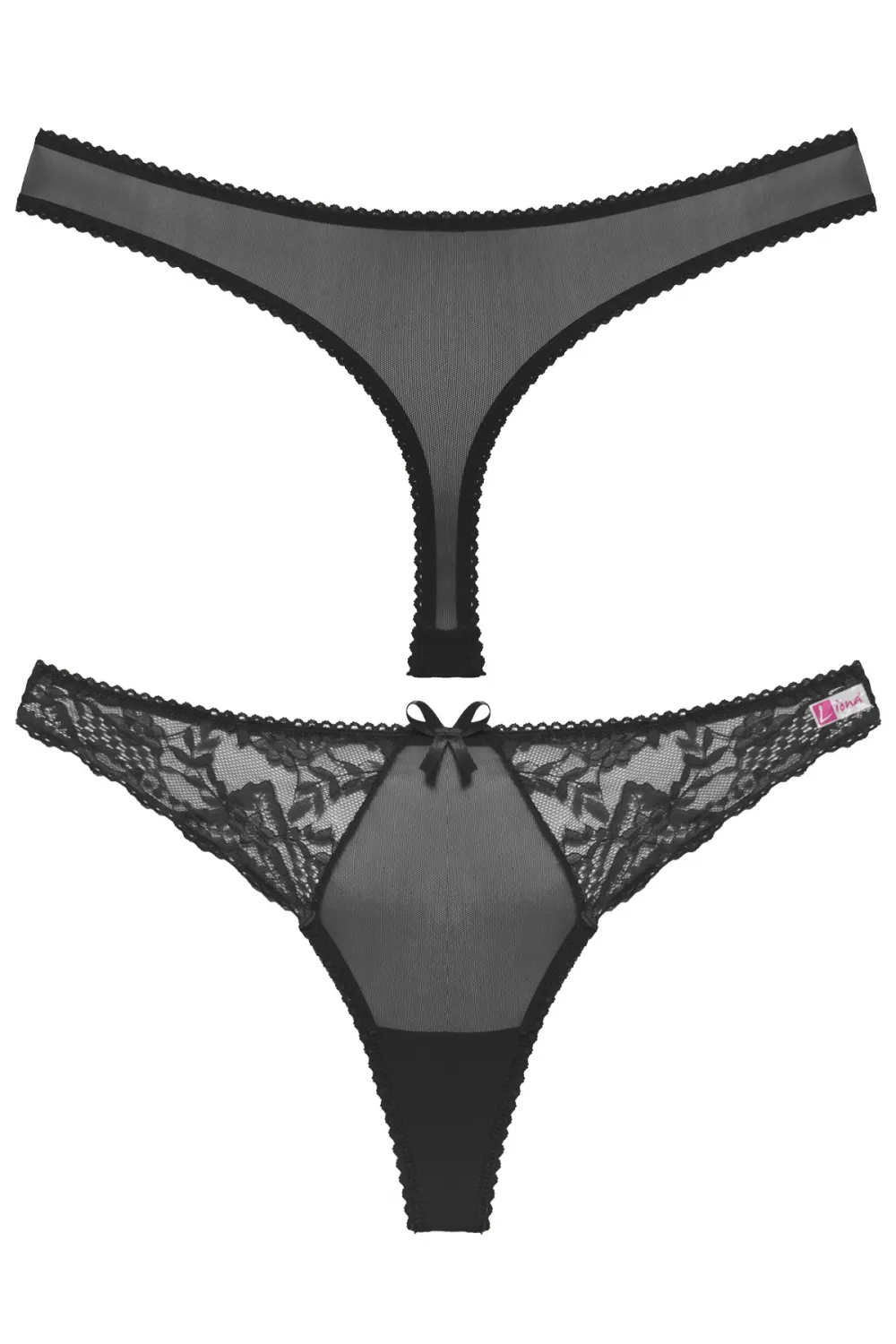 Liona Siyah Dantelli Fantazi G String Külot