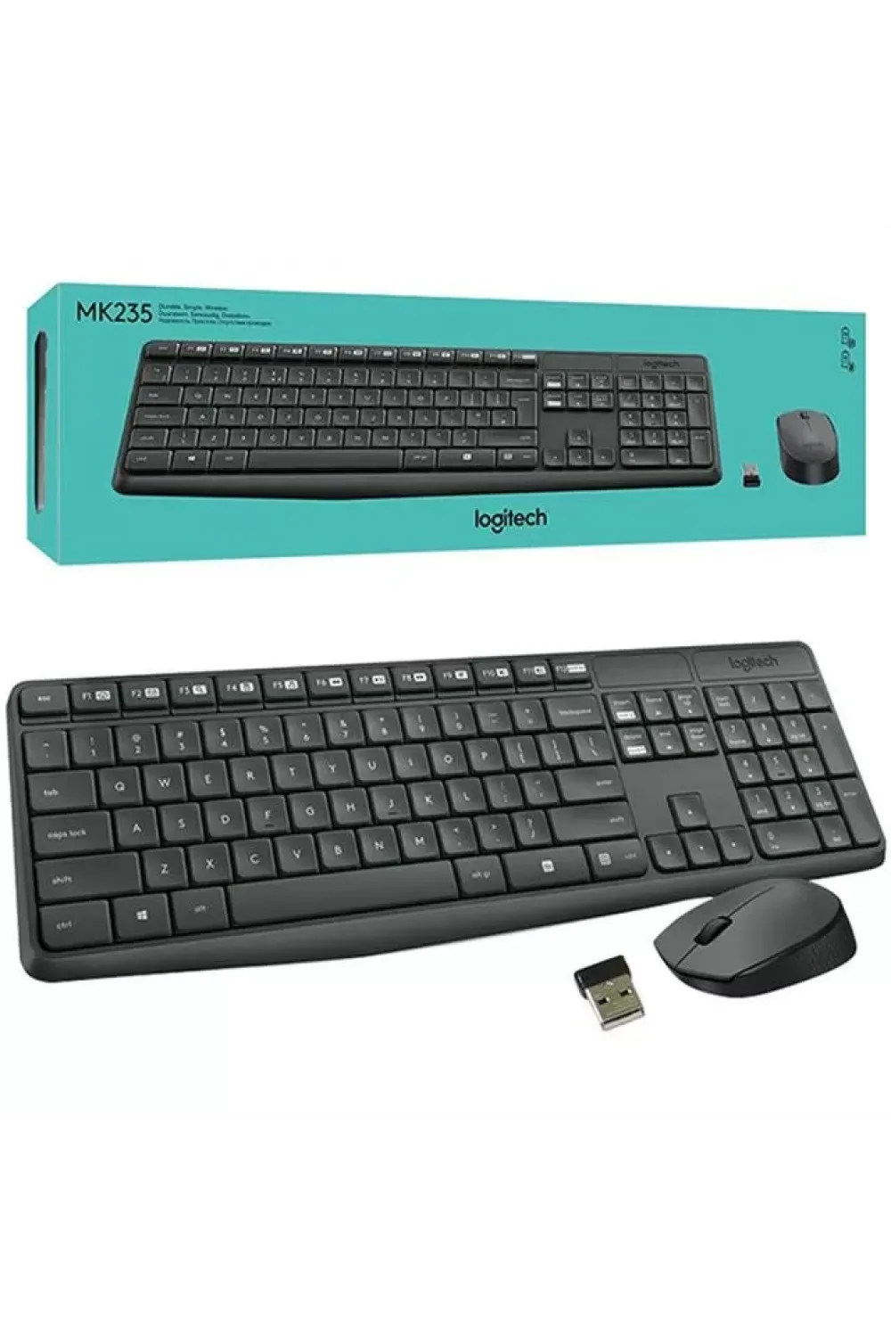Logitech MK235 Kablosuz Q Klavye Mouse Seti