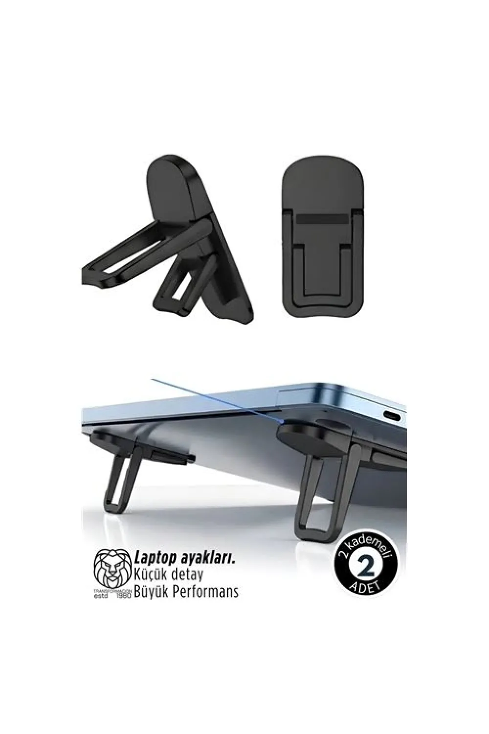 Lukas Schneider Serisi 2’li Siyah Laptop Standı - Ergonomik 2 Kademeli Yükseltici 722893