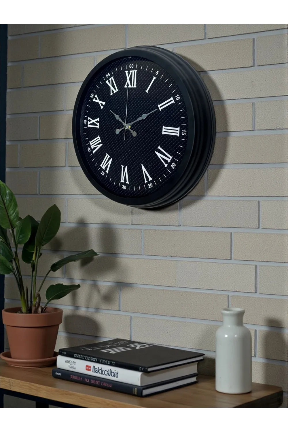 Luxury Black 40 Cm Metal Duvar Saati