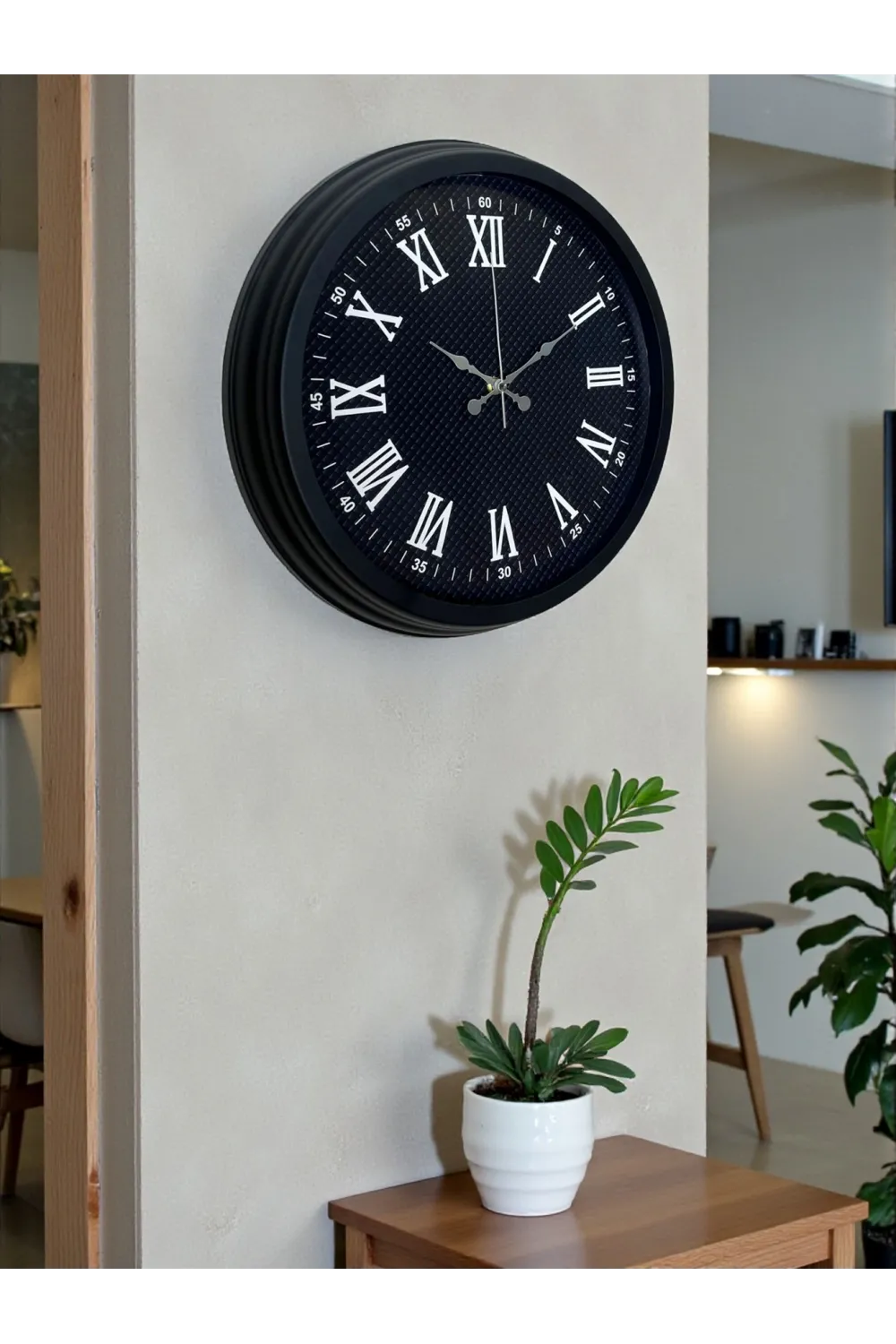 Luxury Black 40 Cm Metal Duvar Saati
