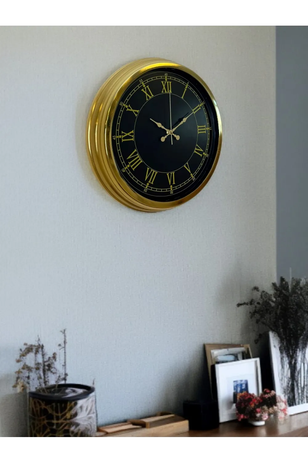 Luxury Gold 40 Cm Metal Duvar Saati