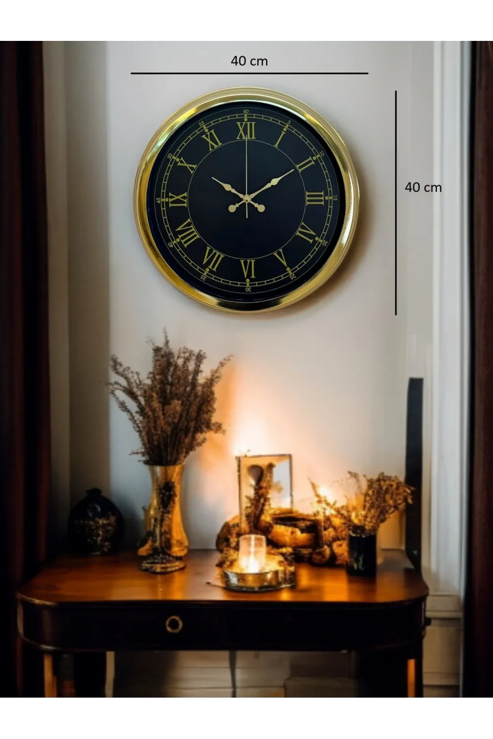 Luxury Gold 40 Cm Metal Duvar Saati