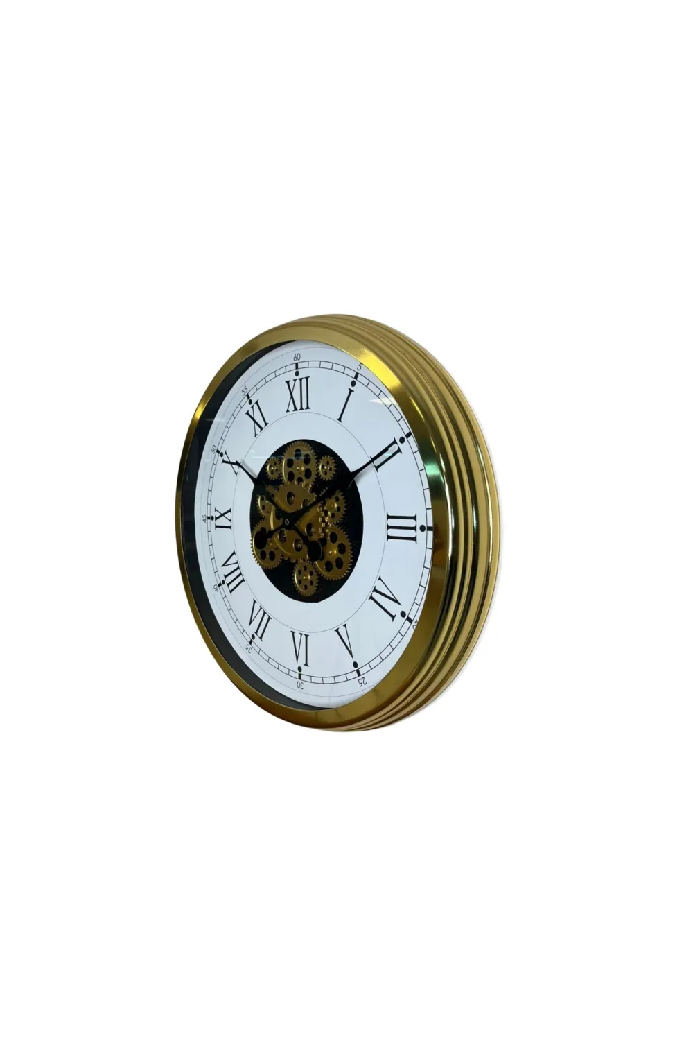 Luxury Gold 60 Cm Çarklı Duvar Saati