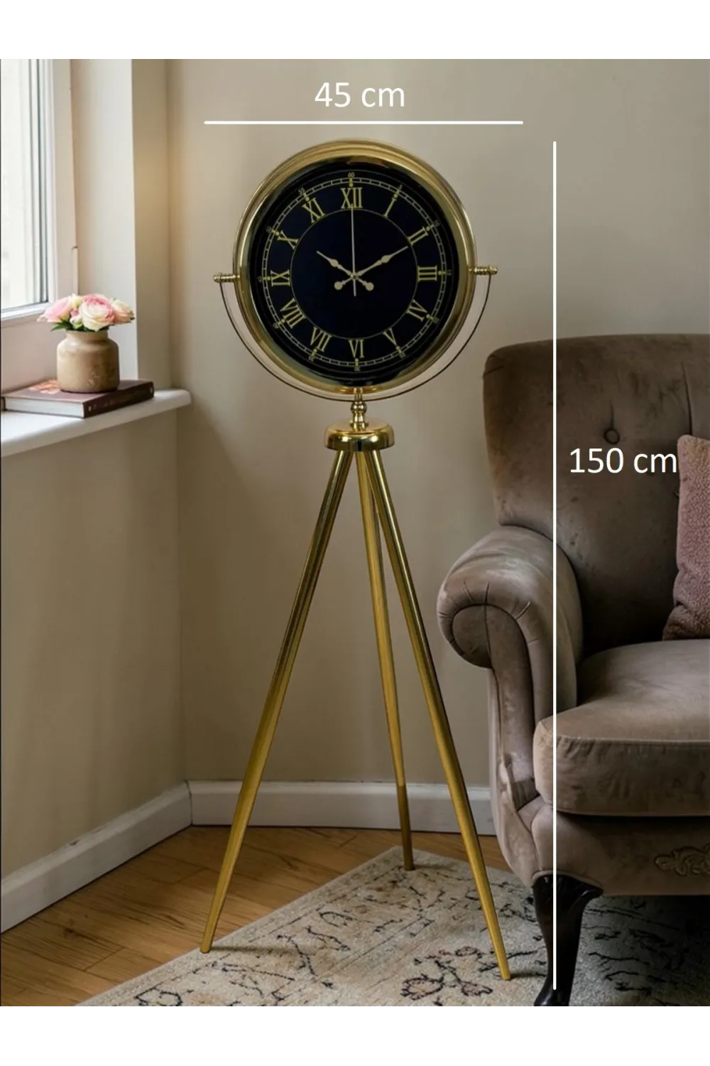 Luxury Gold Tripod Ayaklı Modern Saat