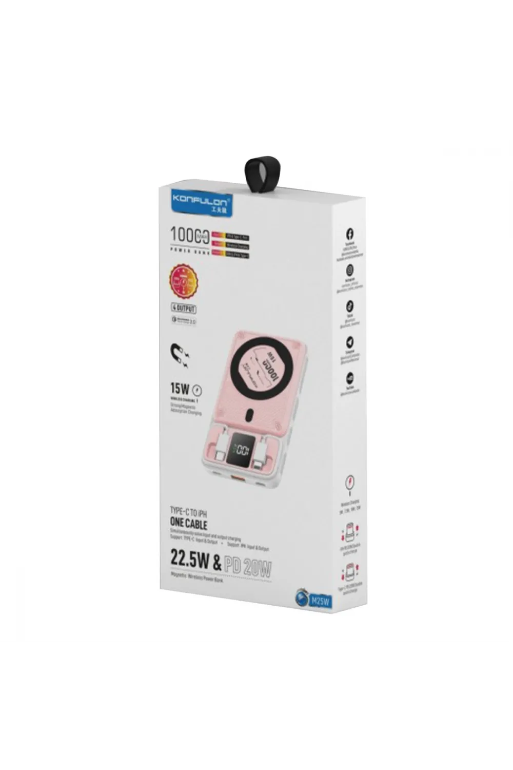 M25w 10.000 Mah 20w Pd Magsafe Powerbank - Pembe