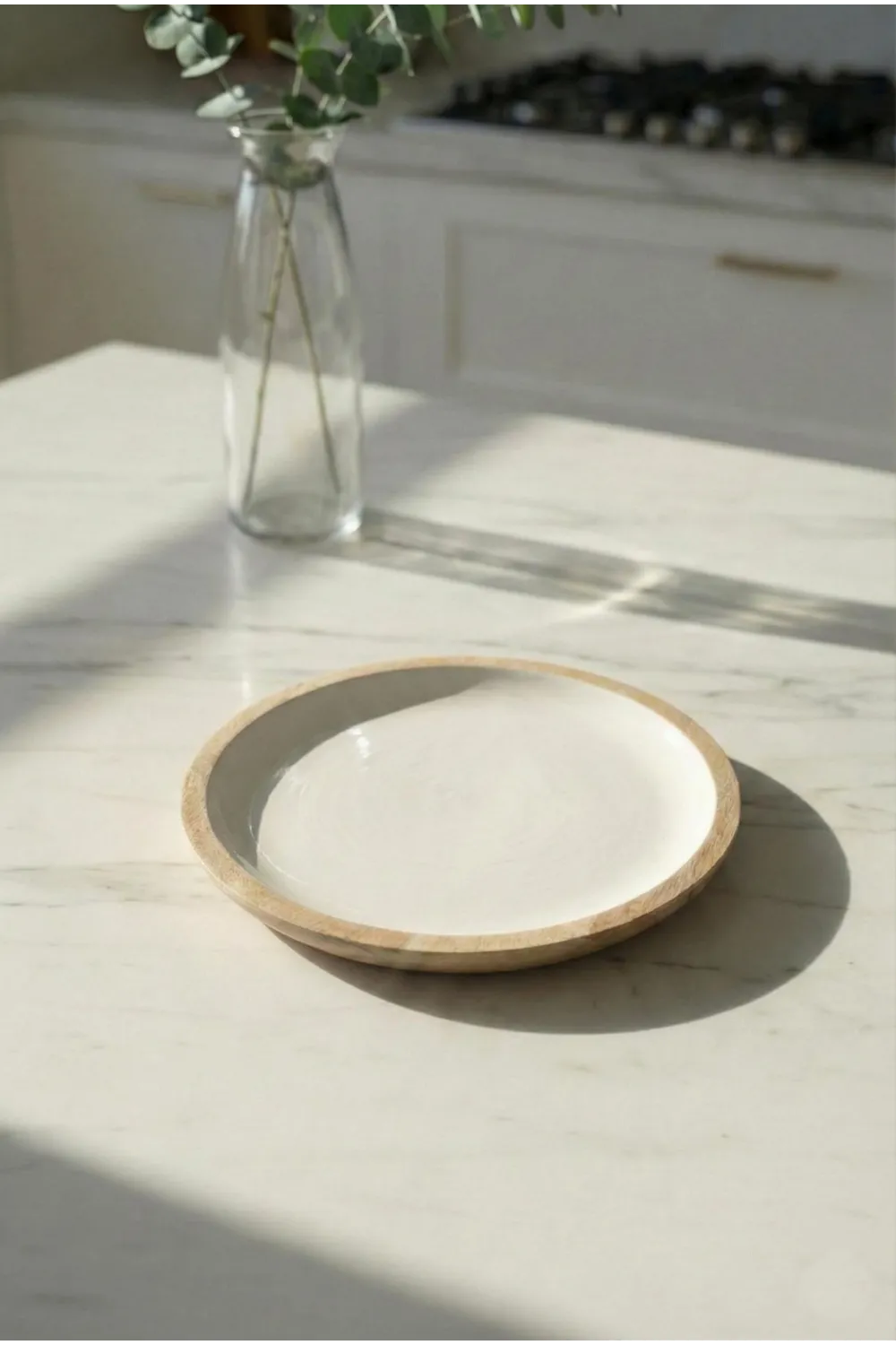 Mango Agacı Pasta Tabağı & Sunum Tabağı 20 Cm Krem