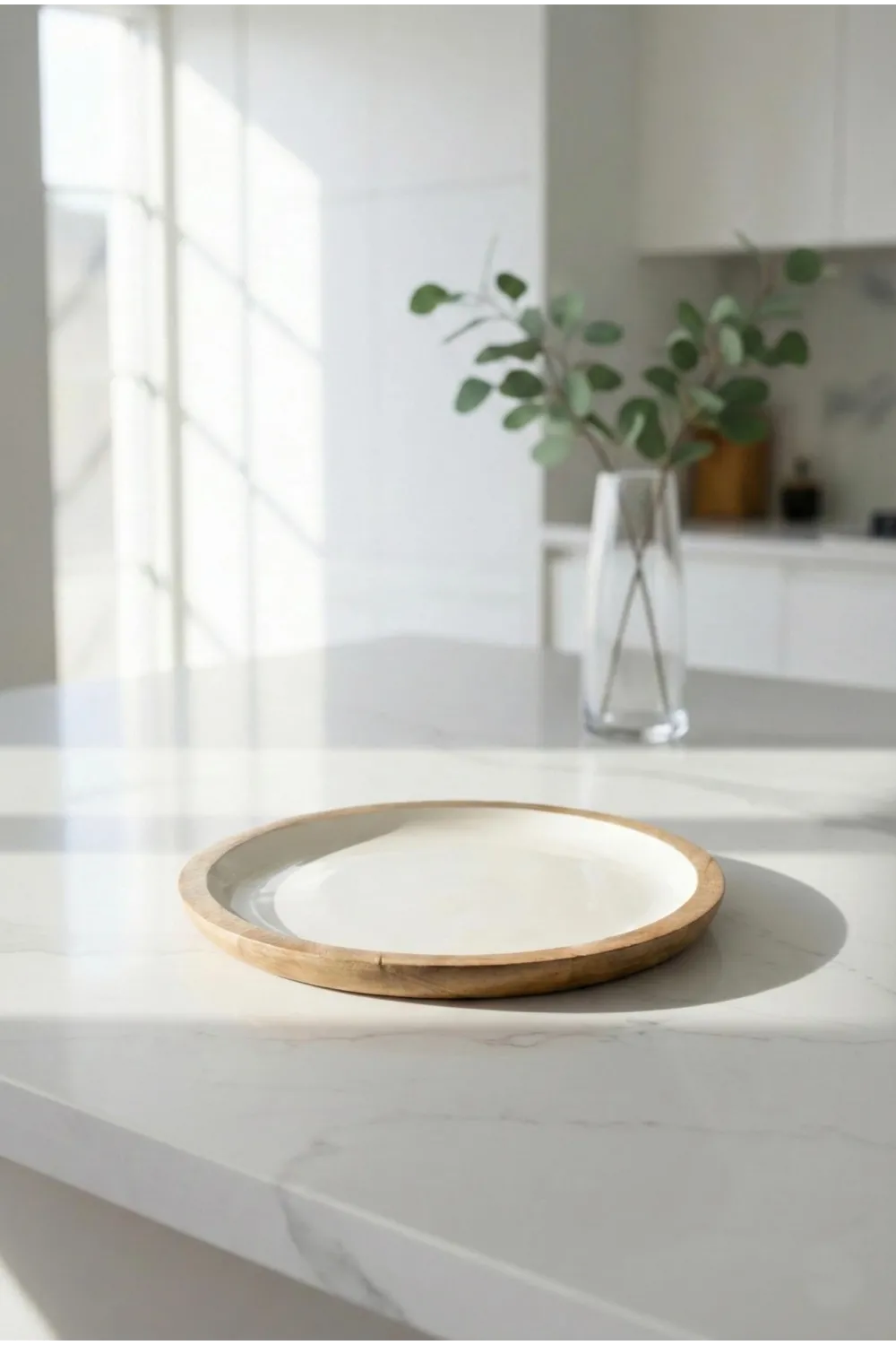 Mango Agacı Pasta Tabağı & Sunum Tabağı 20 Cm Krem