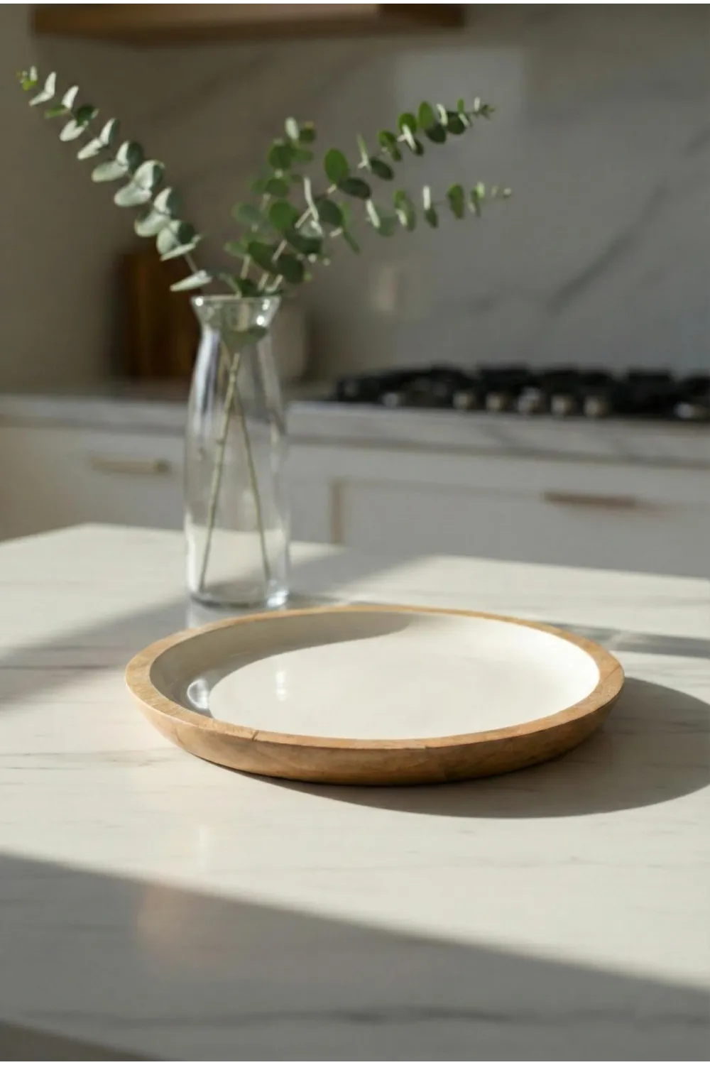 Mango Agacı Pasta Tabağı & Sunum Tabağı 20 Cm Krem